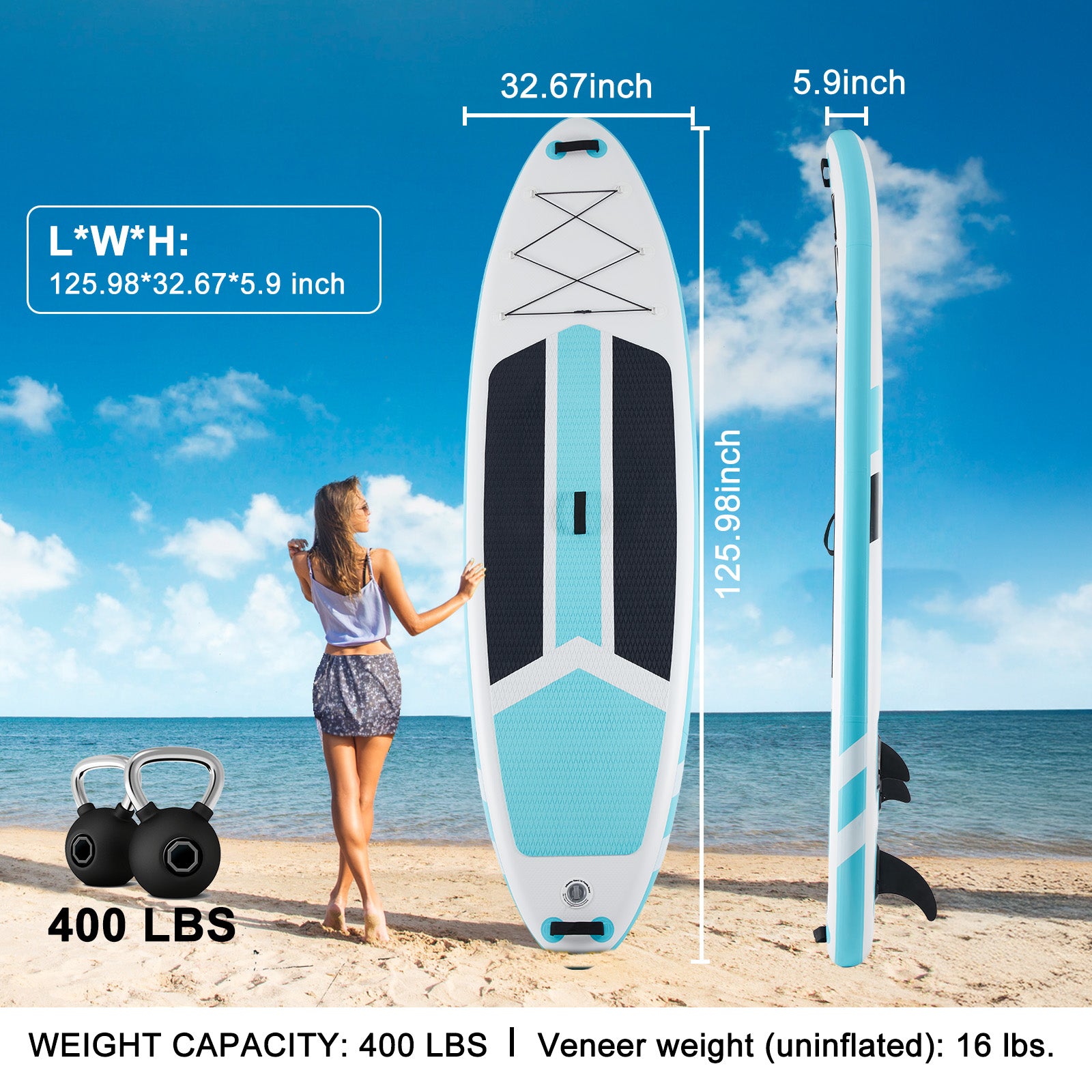 Inflatable Stand Up Paddle Boards 10 Ft 5 In With Premium SUP Paddle Board Accessories, Wide Stable Design, Non-Slip Comfort Deck For Youth & Adults Anker