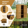 Outdoor Storage Cabinet, Wood Garden Shed, Pool Storage Shed With Lockable Door, Waterproof Roof And 2 Removable Shelves, Vertical Outside Storage Shed For Patio, Backyard And Lawn TryTrendly