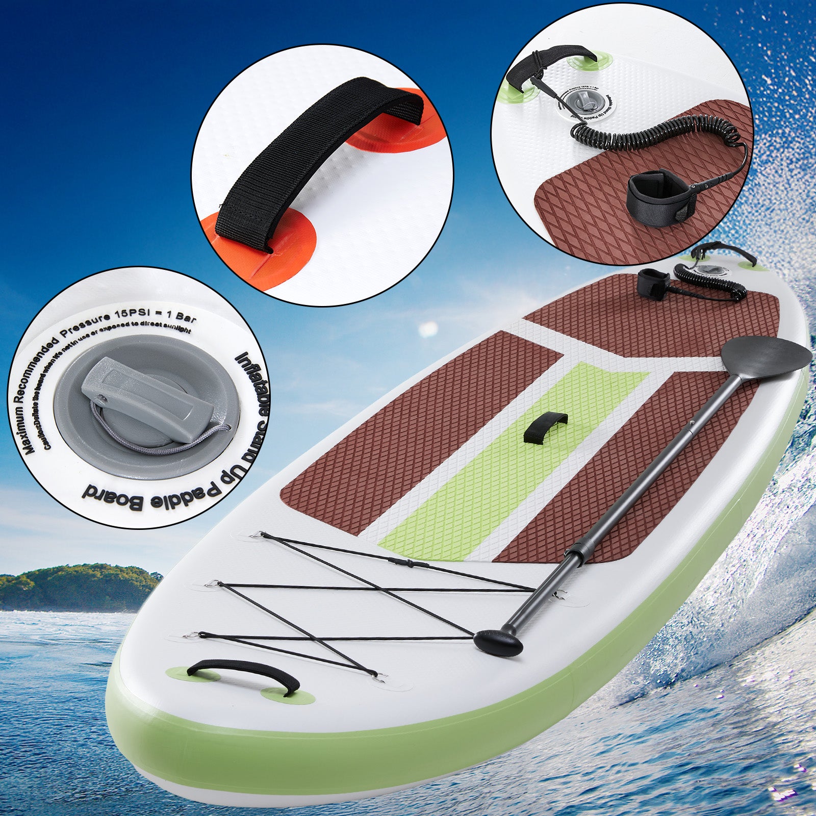 Inflatable Stand Up Paddle Boards 10 Ft 5 In With Premium SUP Paddle Board Accessories, Wide Stable Design, Non-Slip Comfort Deck For Youth & Adults Anker