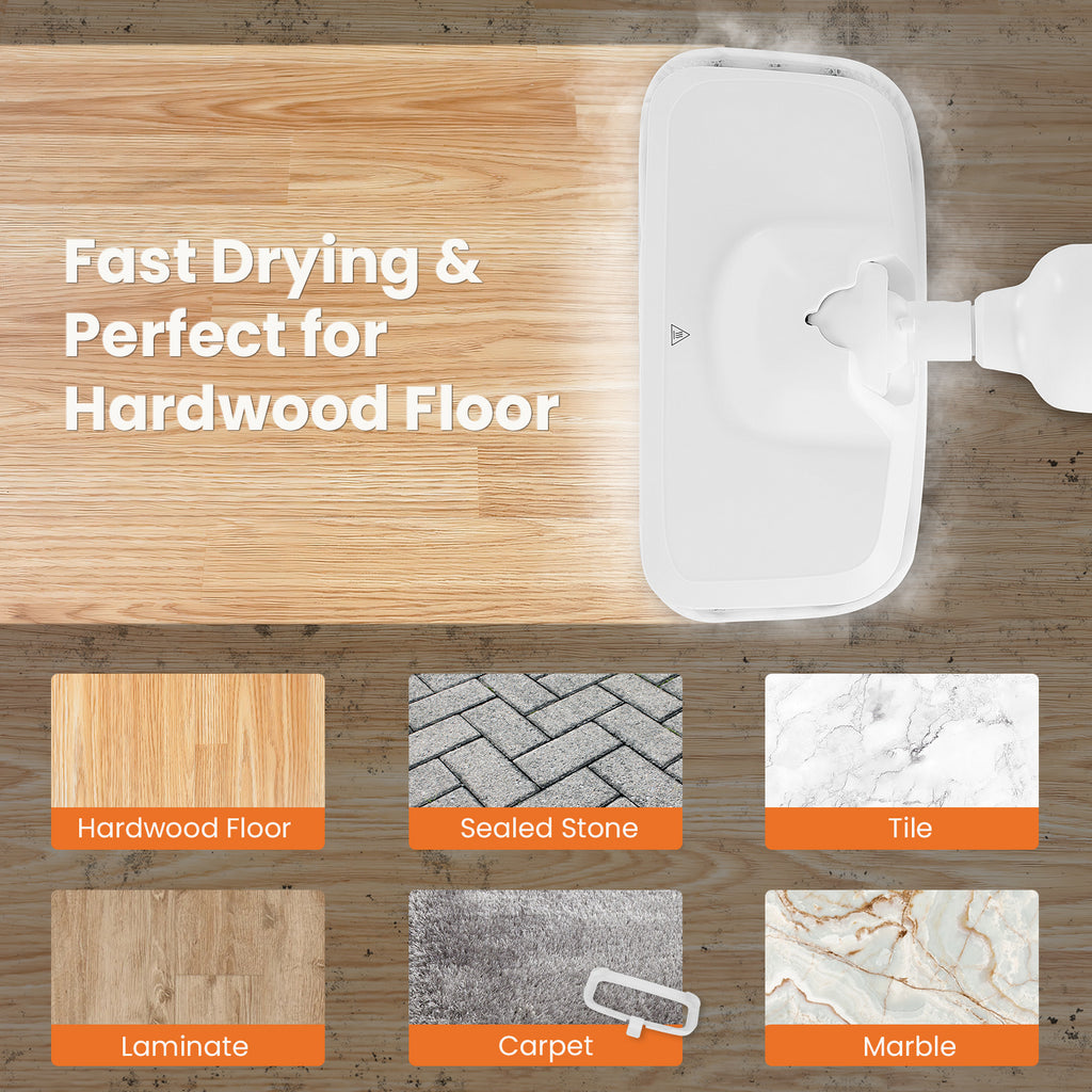 Steam Mop For Floor Cleaning,Lightweight Floor Steamer Cleaner For Hardwood-Tile-Laminate Floors Carpet, 2 Washable Pad TryTrendly