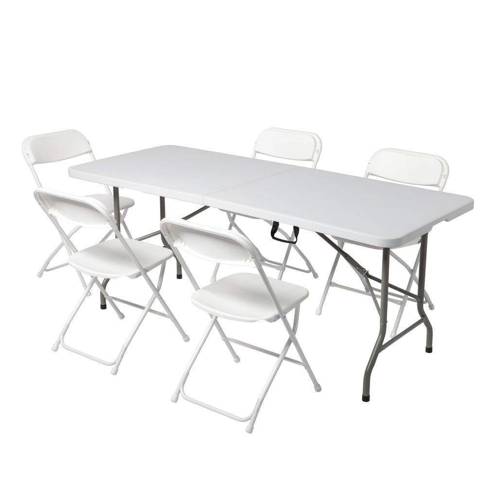 Lightweight Plastic Folding Rectangular Table For Outdoor Lounging TryTrendly