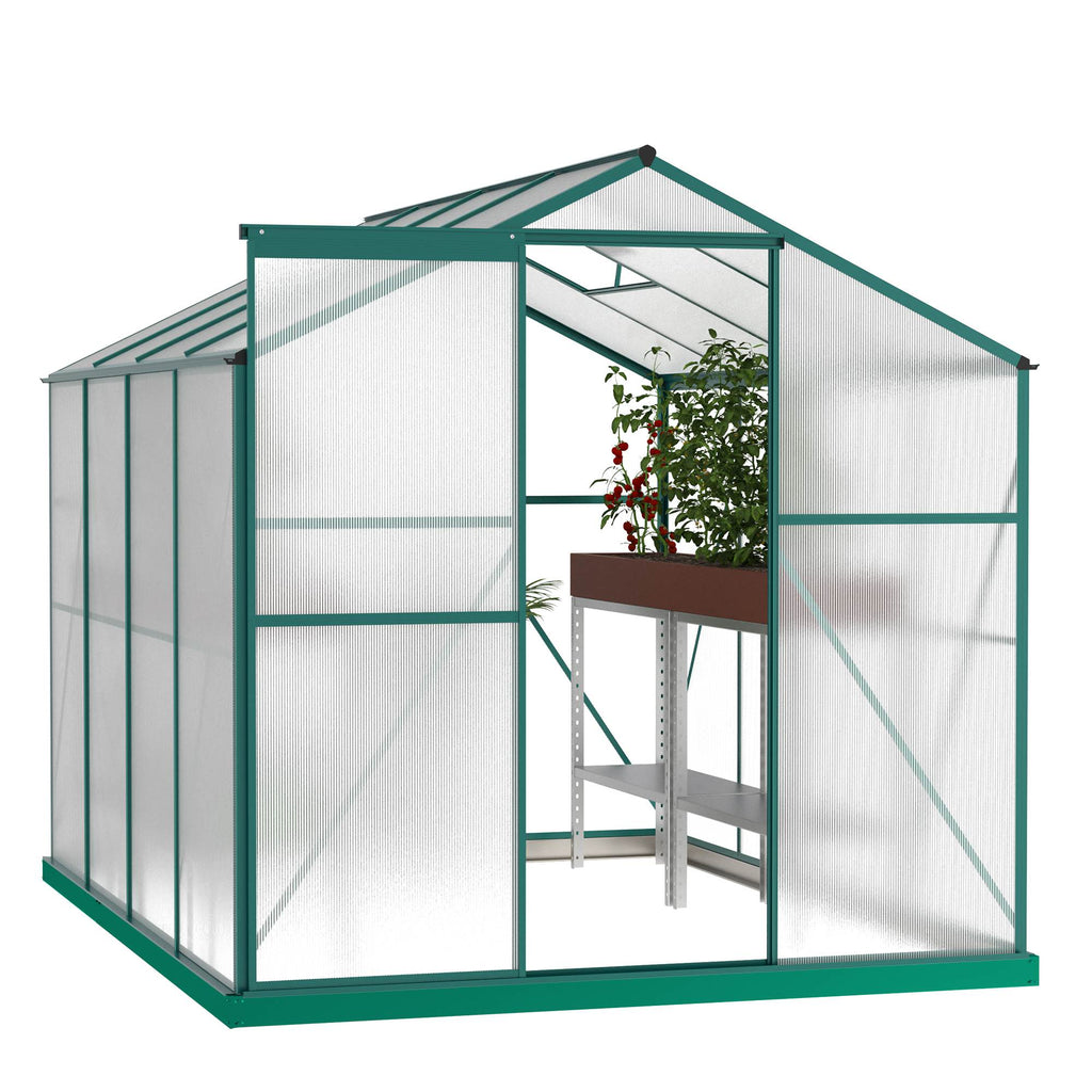 Polycarbonate Greenhouse,6X8 Ft Heavy Duty Walk-in Plant Garden Greenhouse For Backyard,Outdoor TryTrendly