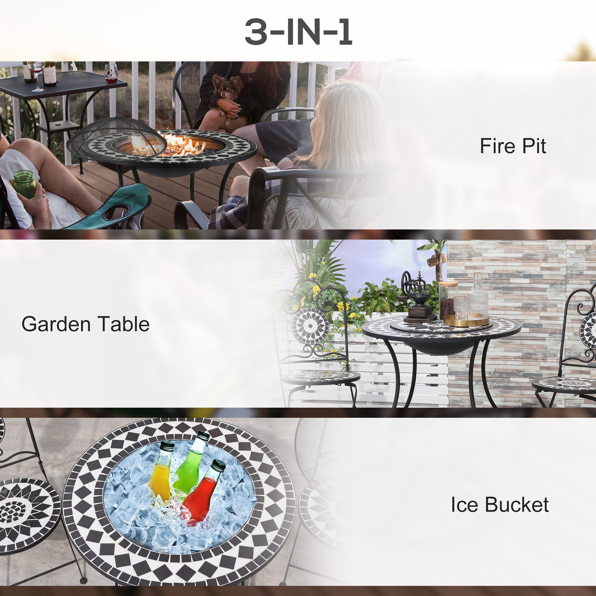30" Outdoor Fire Pit Dining Table cjdropshipping
