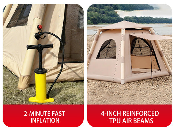 Inflatable Tent Outdoor Tent 2-4-person Tent Quick-opening Tent Inflatable Tent Hut Tent Camping Portable Tent Windproof Tent Family Party Tent Pop-up Tent Shading And Waterproof Tent Camping Tent cjdropshipping