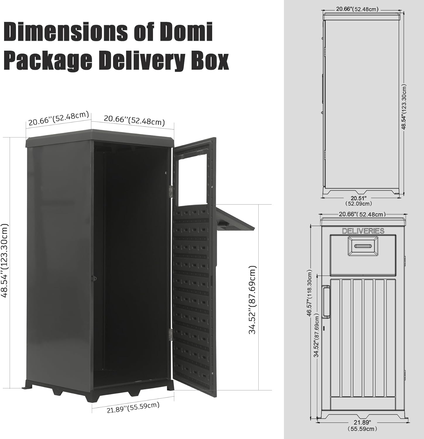 Package Delivery Box For Outside, Large Parcel Drop Box With Lockable Secure, Waterproof Resin Storage Anti-Theft Outdoor Package Delivery For Porch, Curbside, House TryTrendly