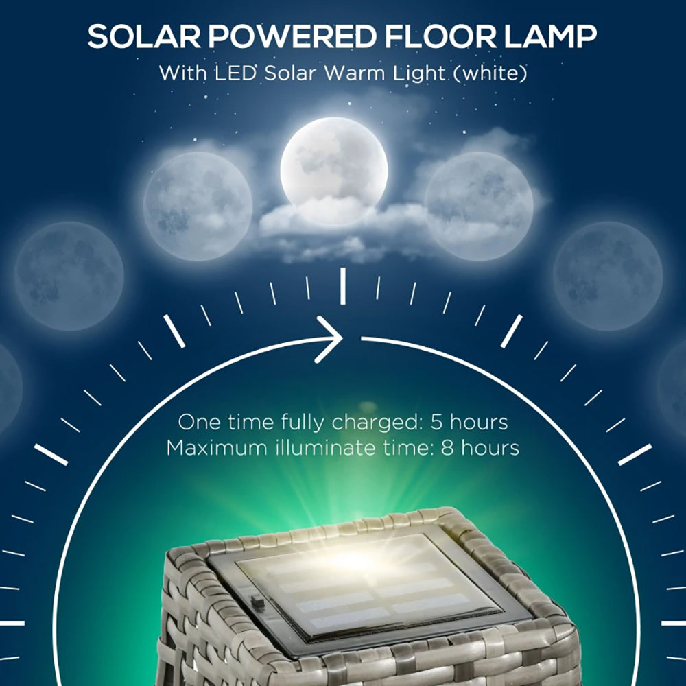 Solar Floor Lamp, Outdoor Garden Lantern Pathway Light & Decorative Driveway Lighting With Auto OnOff LED Lights For Porch, Yard, Lawn, Courtyard, Deck, Gray, TikT0k Prohibits Sales cjdropshipping