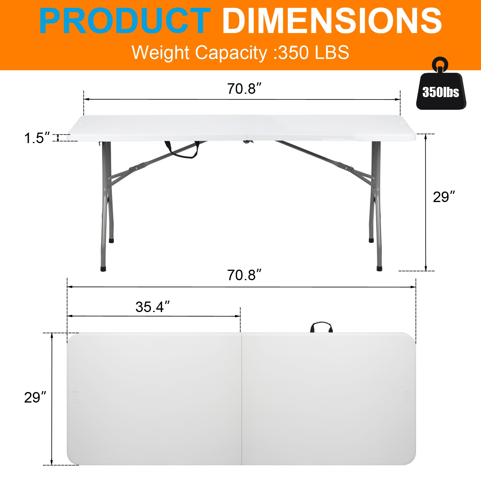 Lightweight Plastic Folding Rectangular Table For Outdoor Lounging TryTrendly