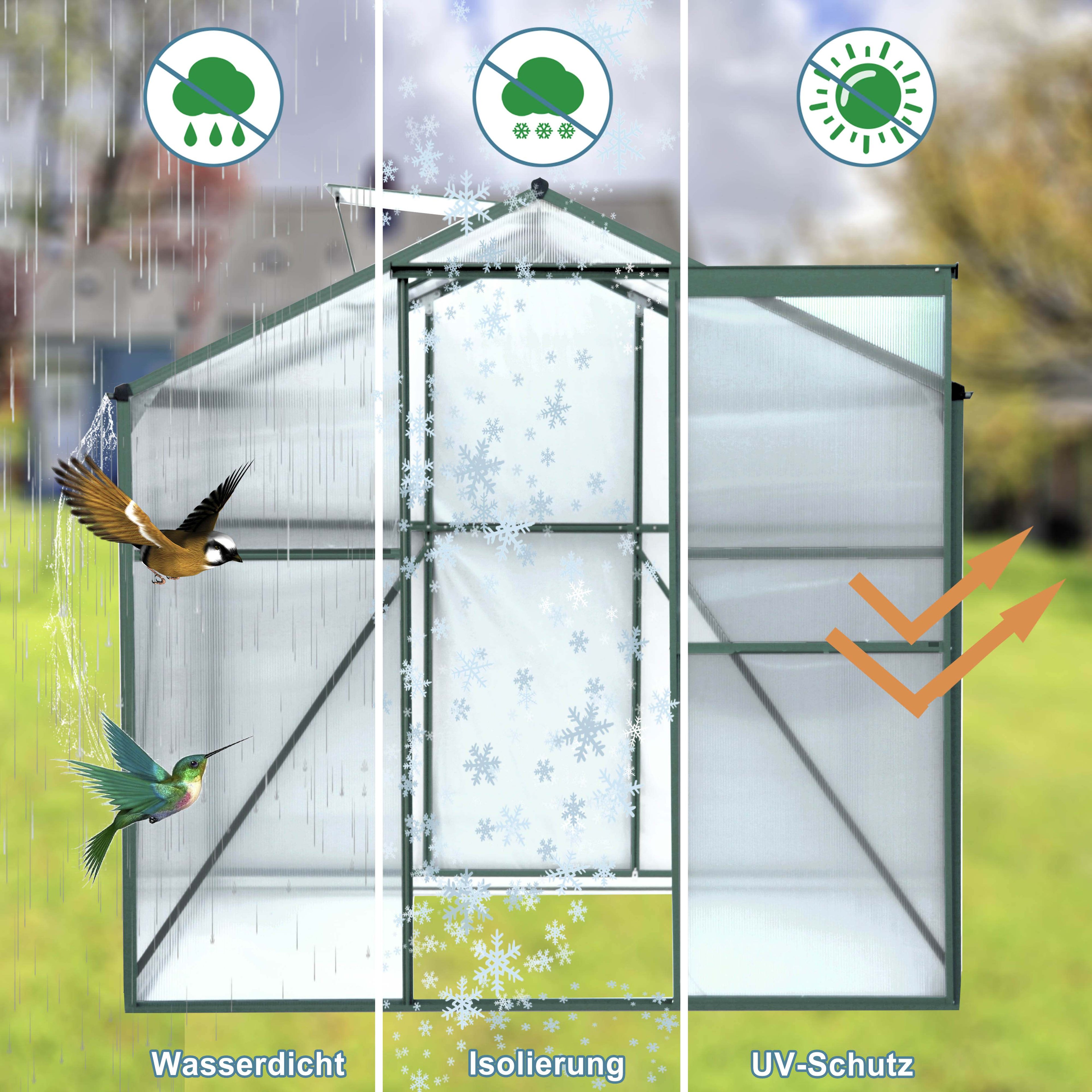Polycarbonate Greenhouse,6X8 Ft Heavy Duty Walk-in Plant Garden Greenhouse For Backyard,Outdoor TryTrendly