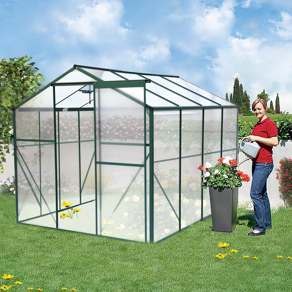 Polycarbonate Greenhouse,6X8 Ft Heavy Duty Walk-in Plant Garden Greenhouse For Backyard,Outdoor TryTrendly