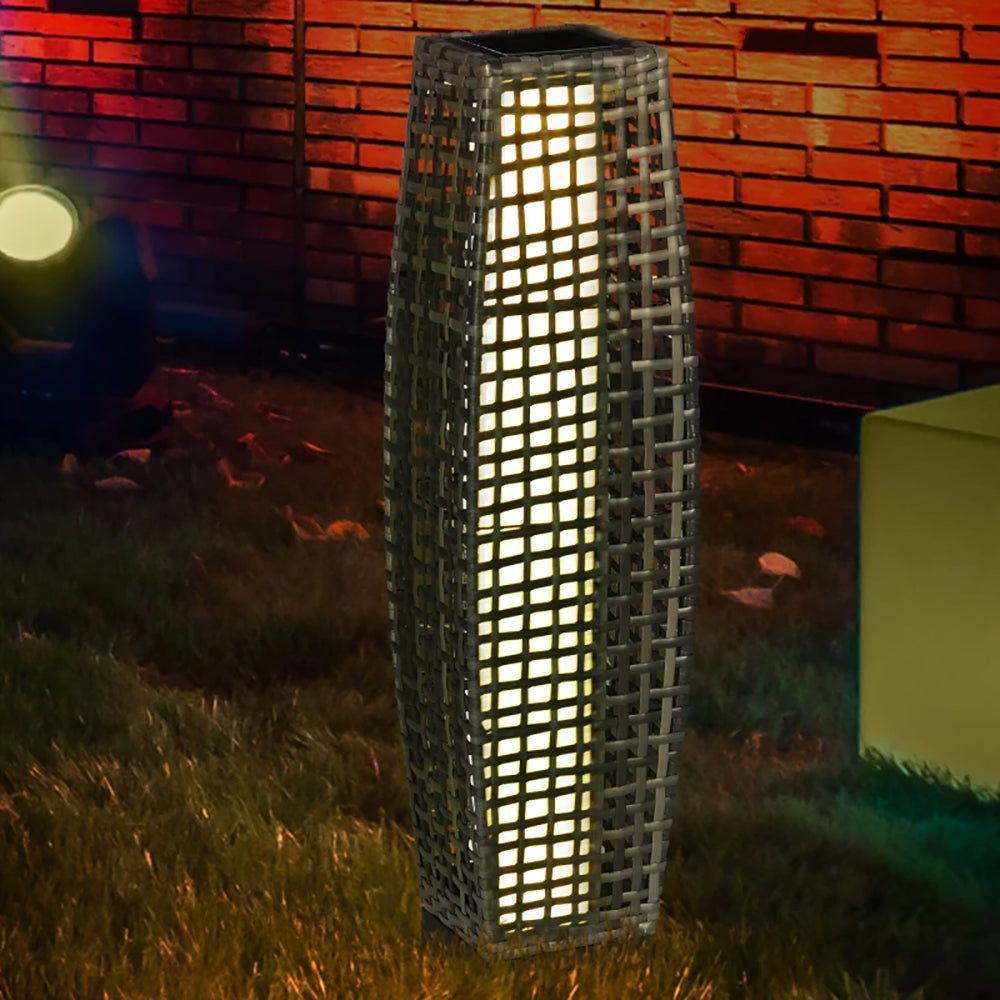 Solar Floor Lamp, Outdoor Garden Lantern Pathway Light & Decorative Driveway Lighting With Auto OnOff LED Lights For Porch, Yard, Lawn, Courtyard, Deck, Gray, TikT0k Prohibits Sales cjdropshipping
