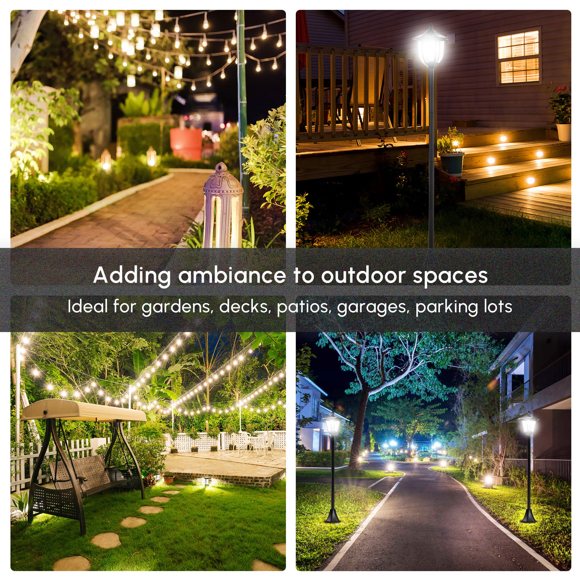 Outdoor Lamp Post Lights, Triple Head Solar Powered Lamp, Street Vintage Solar Post Lamp, for Backyard, Garden Pathway, Driveway, 72 Inches TryTrendly