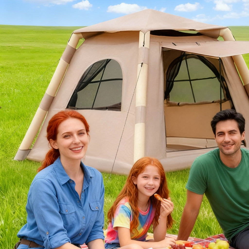 Inflatable Tent Outdoor Tent 2-4-person Tent Quick-opening Tent Inflatable Tent Hut Tent Camping Portable Tent Windproof Tent Family Party Tent Pop-up Tent Shading And Waterproof Tent Camping Tent cjdropshipping