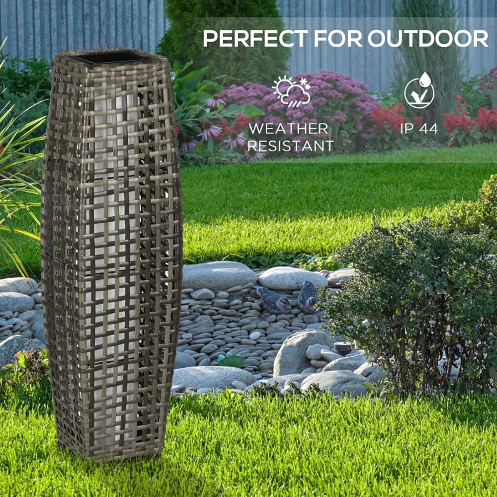 Solar Floor Lamp, Outdoor Garden Lantern Pathway Light & Decorative Driveway Lighting With Auto OnOff LED Lights For Porch, Yard, Lawn, Courtyard, Deck, Gray, TikT0k Prohibits Sales cjdropshipping