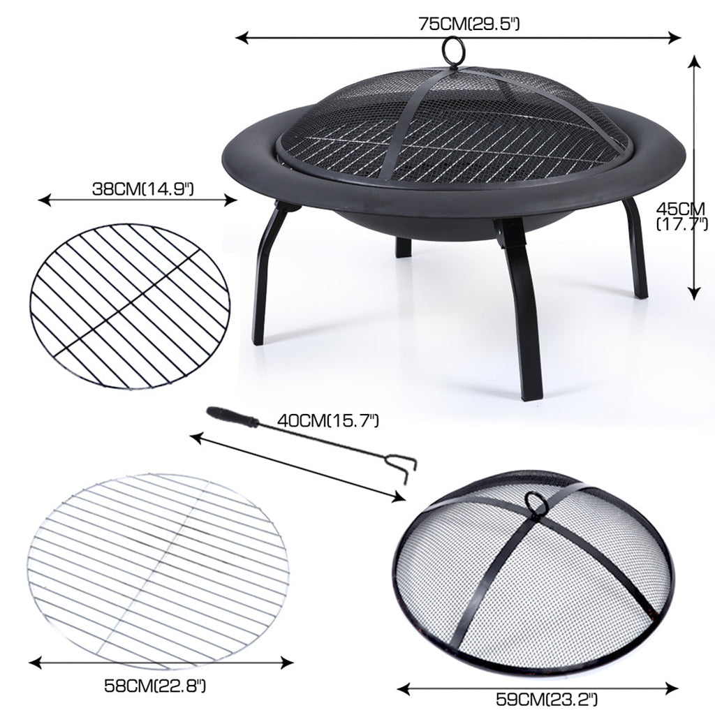 30" Portable Outdoor Fire Pit & Patio Heater