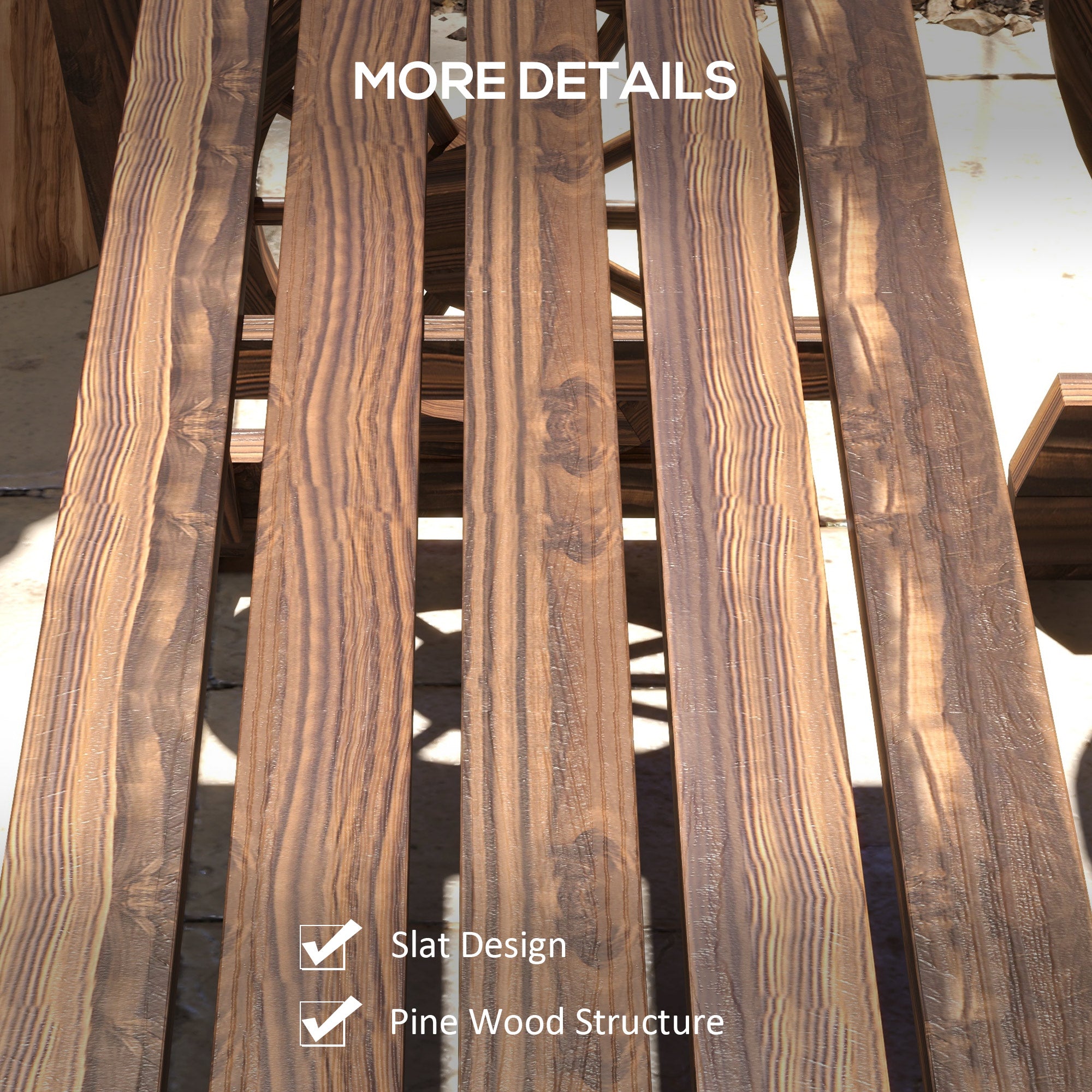 Patio Table and Chairs for 4 People, Wagon Wheel Design, Outdoor Furniture Set for Backyard, Garden, Carbonized cjdropshipping