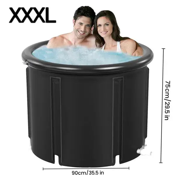 XXL 102-gallon ice bath tub for cold plunge therapy, portable foldable outdoor bathtub for recovery and gym use