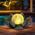 GIGALUMI Solar Lotus Flower Glass Lantern – Grey