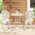 Gardeon 3-Piece Outdoor Bistro Set – White Aluminium