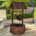 Solid Wood Wishing Well Outdoor Water Fountain