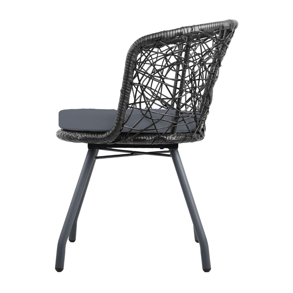 Outdoor Patio Chair & Table Set – Black