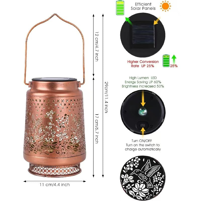 Solar Hummingbird Hanging Lantern – Outdoor Garden Light