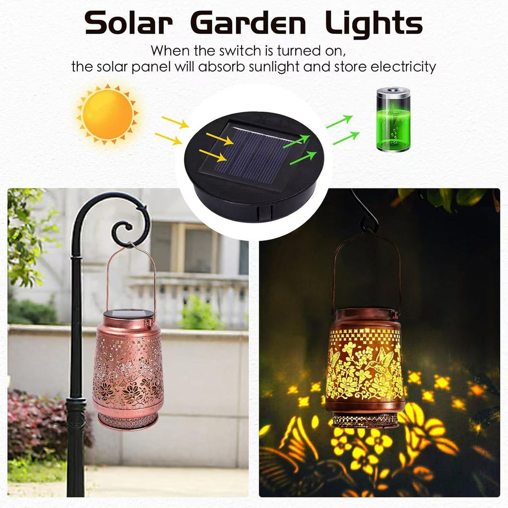 Solar Hummingbird Hanging Lantern – Outdoor Garden Light
