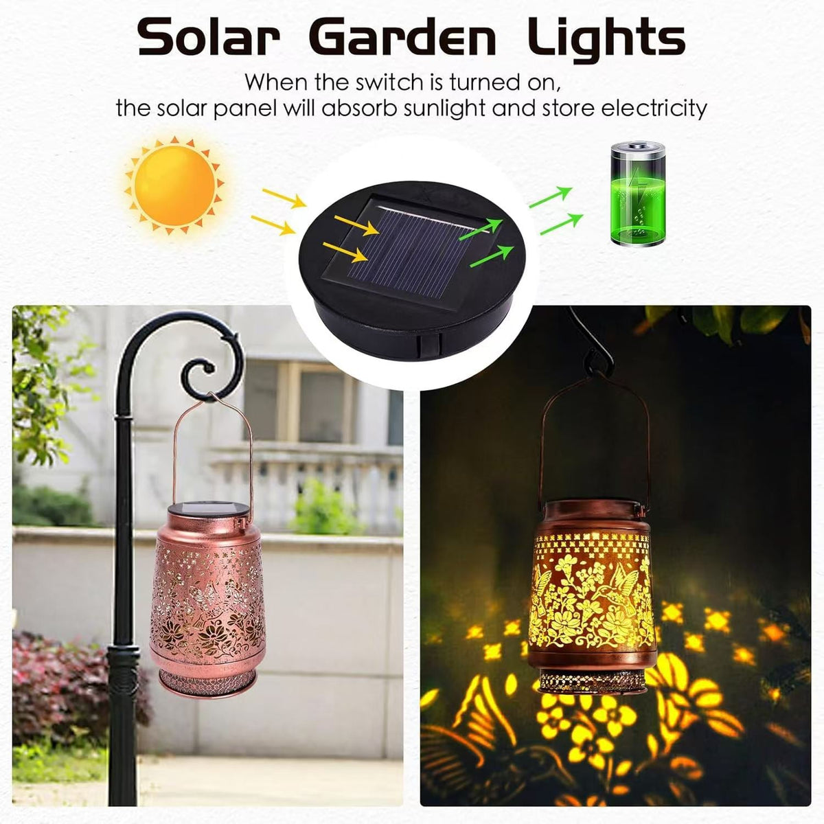Solar Hummingbird Hanging Lantern – Outdoor Garden Light