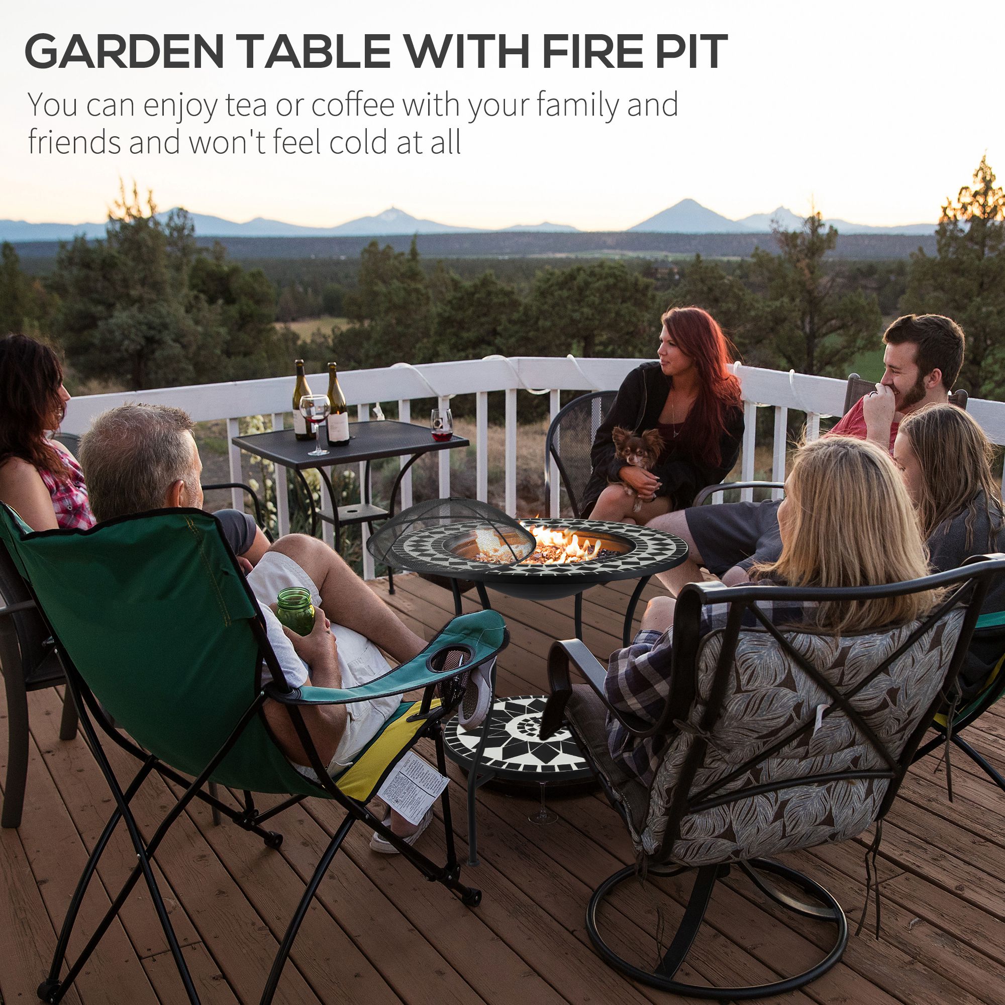 30" Outdoor Fire Pit Dining Table cjdropshipping