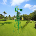 8FT Weather Resistant Yard Garden Windmill Green TryTrendly