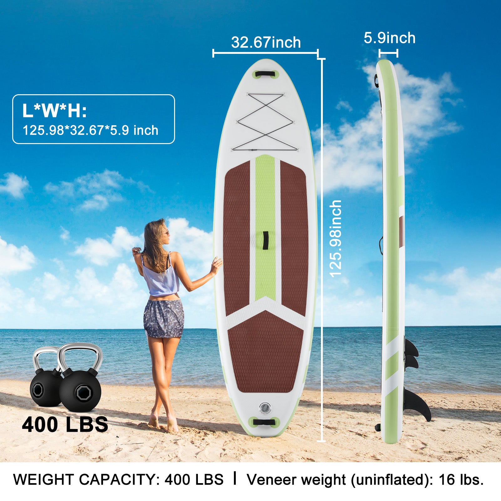 Inflatable Stand Up Paddle Boards 10 Ft 5 In With Premium SUP Paddle Board Accessories, Wide Stable Design, Non-Slip Comfort Deck For Youth & Adults Anker