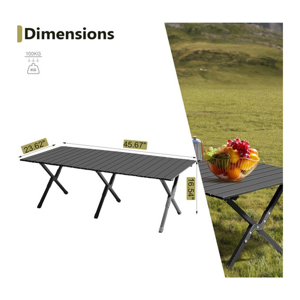 116cm Carbon Steel Camping Table Multifunctional Picnic Table Portable Table Folding Table Starbeauty