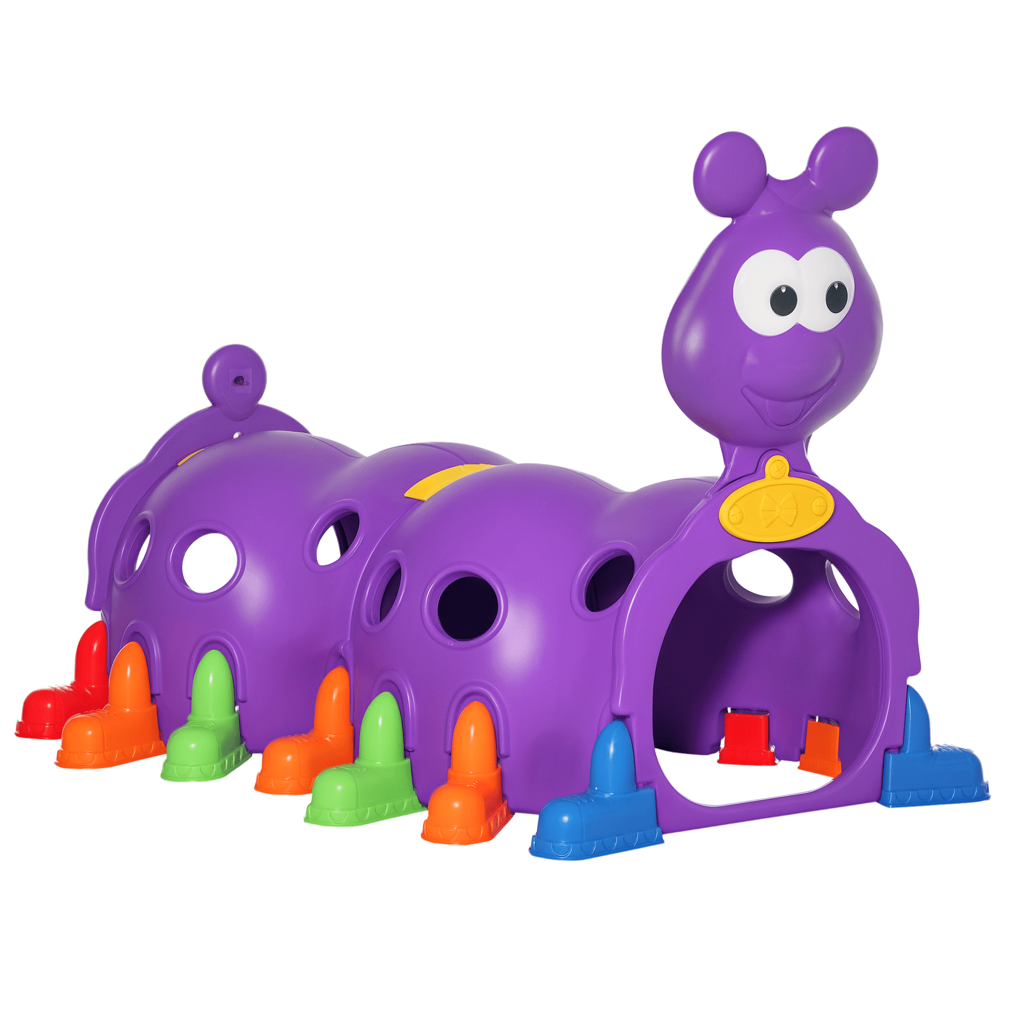 Purple 2-section kids climbing tunnel for indoor outdoor play