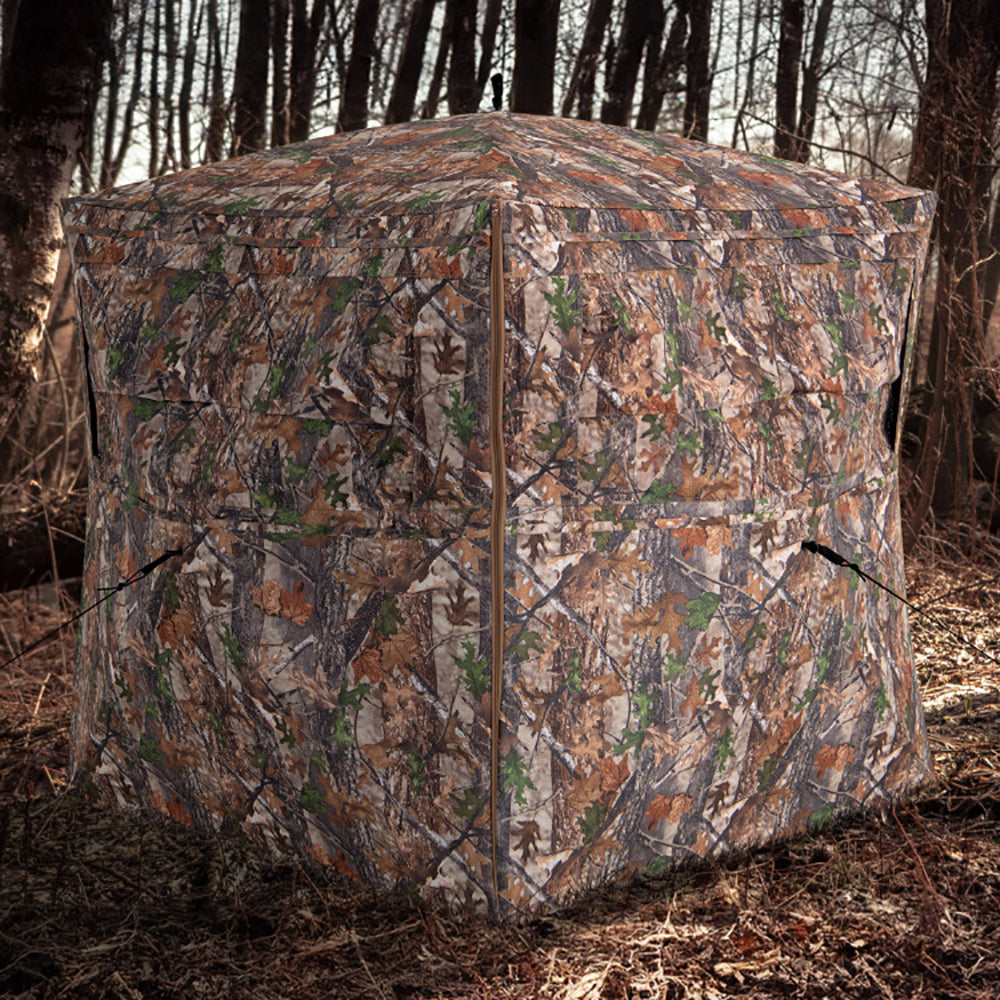 Hunting Blind 360 Degree One-Way See-Through Ground Blind For 2-3 Person TryTrendly
