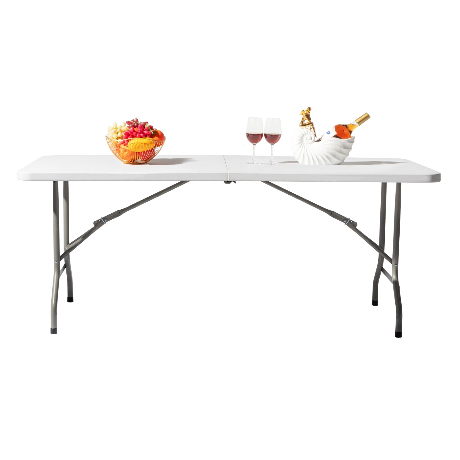 Lightweight Plastic Folding Rectangular Table For Outdoor Lounging TryTrendly