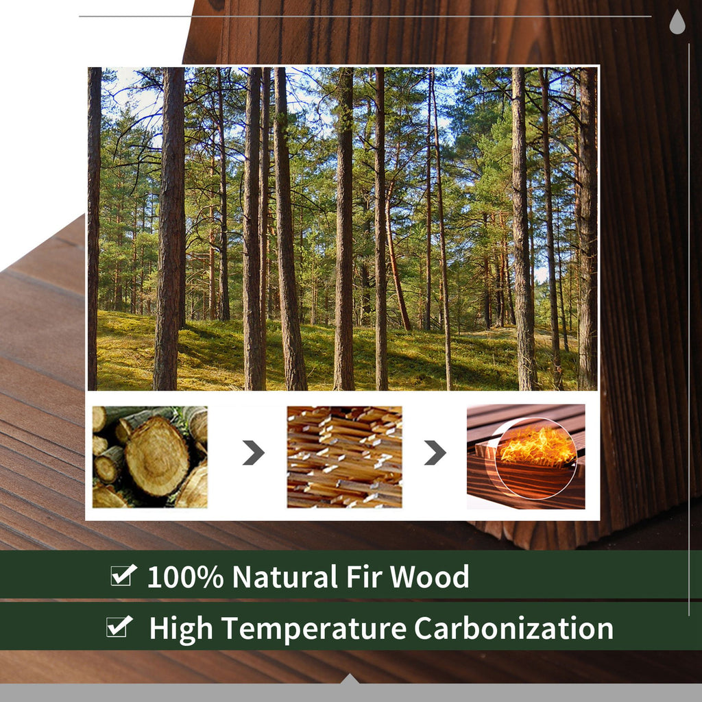 Wood Freestanding Fountain with 2 Tier Waterfall Barrel, Electric Pump for Garden Decor, Lawn, Backyard TryTrendly