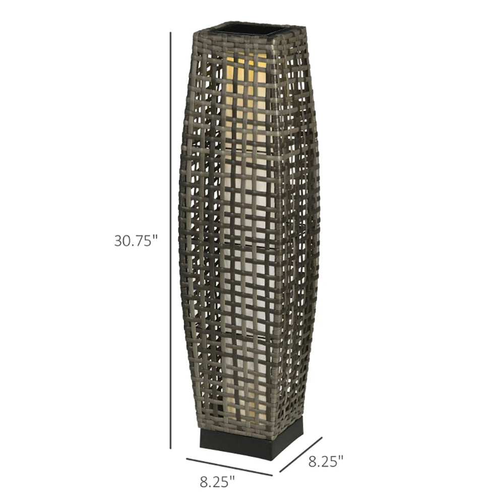 Solar Floor Lamp, Outdoor Garden Lantern Pathway Light & Decorative Driveway Lighting With Auto OnOff LED Lights For Porch, Yard, Lawn, Courtyard, Deck, Gray, TikT0k Prohibits Sales cjdropshipping