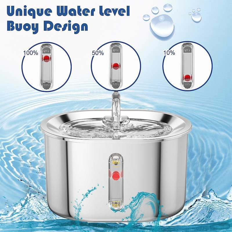 Pet Water Fountain 304 Stainless Steel Circulating Filtration For Cats cjdropshipping