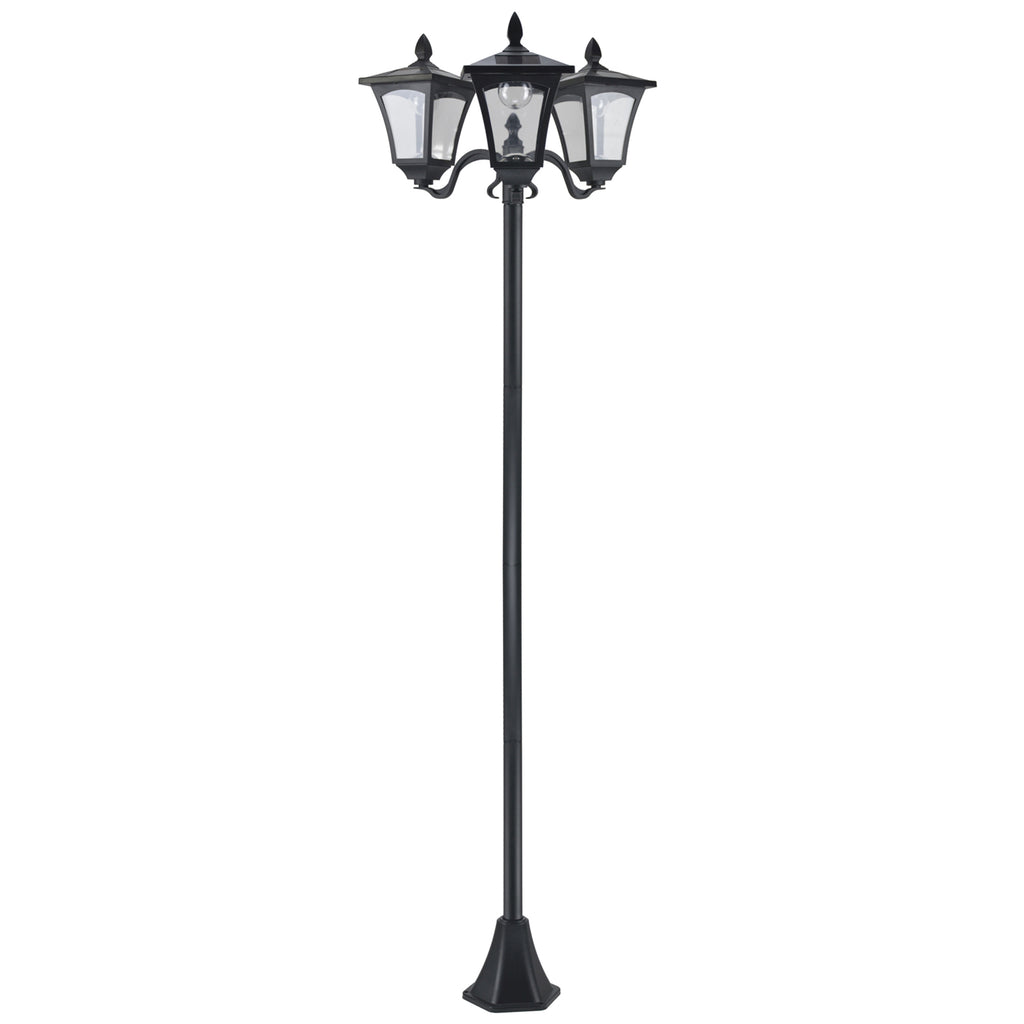 Outdoor Lamp Post Lights, Triple Head Solar Powered Lamp, Street Vintage Solar Post Lamp, for Backyard, Garden Pathway, Driveway, 72 Inches TryTrendly
