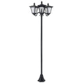 Outdoor Lamp Post Lights, Triple Head Solar Powered Lamp, Street Vintage Solar Post Lamp, for Backyard, Garden Pathway, Driveway, 72 Inches TryTrendly