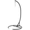 Hanging Hammock Chair Stand with Round Base, 40.2" x 76.8", Black TryTrendly