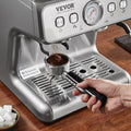 Espresso Machine With Grinder, 15 Bar Semi-Automatic Espresso Coffee Maker With Milk Frother Steam Wand, Removable Water Tank & Pressure Gauge For Cappuccino, Latte, Machiato, PID Control System TryTrendly