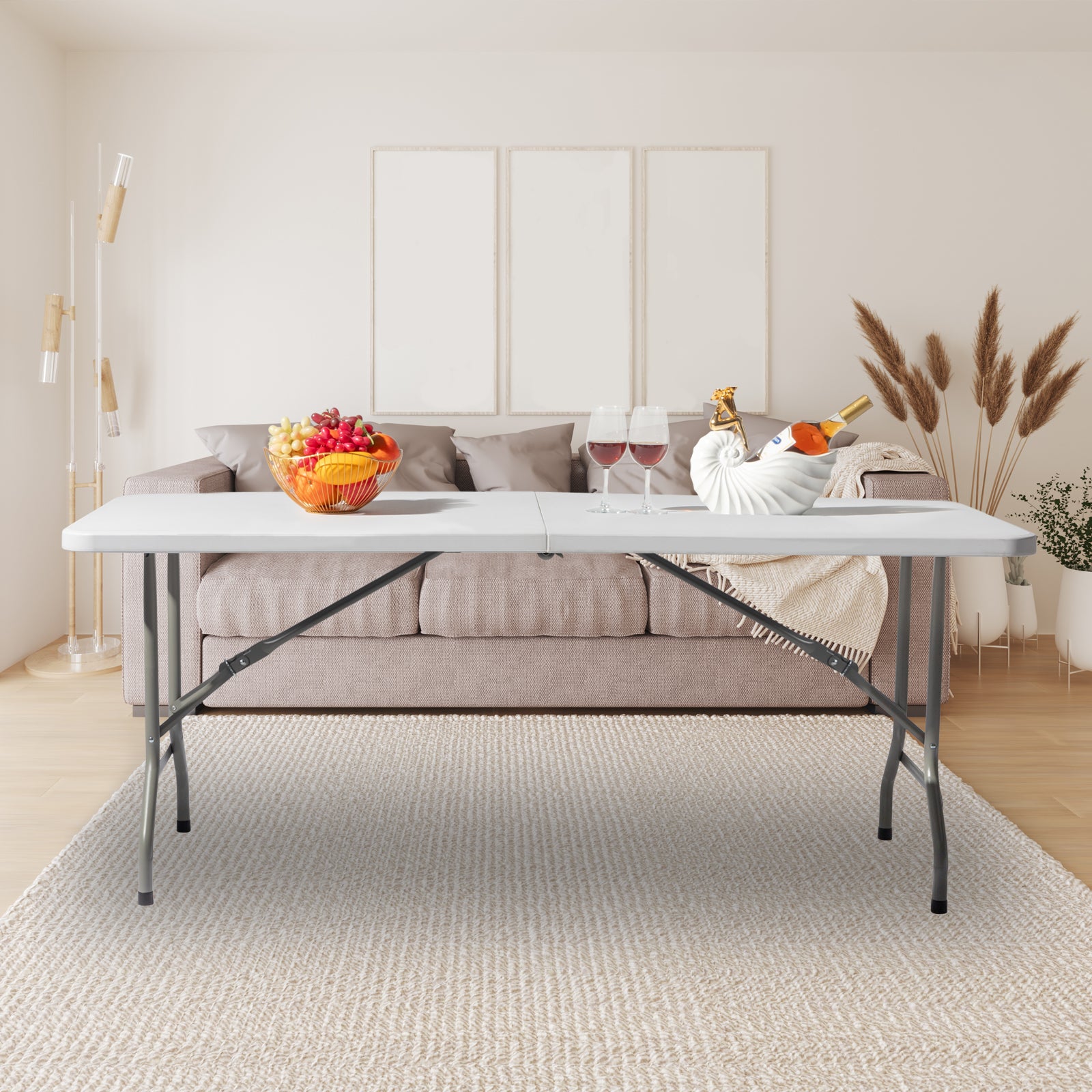 Lightweight Plastic Folding Rectangular Table For Outdoor Lounging TryTrendly