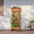 Outdoor Wood Raised Garden Bed with Trellis